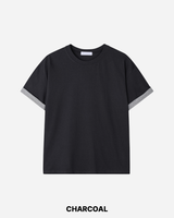 デュエット クロップ ロールアップ ショートスリーブ Tシャツ