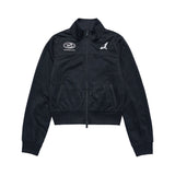 [24SS] シンボルニードルワークメッシュクロップジャケット BLACK