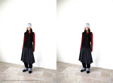 FLARE RIB SKIRT (CAHRCOAL)