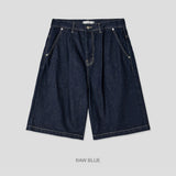 Pellid handle bermuda denim pants -1C