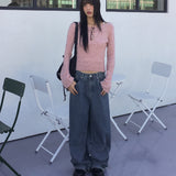Bino back button Wide cotton pants