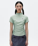 シャーリングハーフジップアップジャージTシャツ