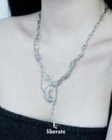 Clear Moon Drop Necklace