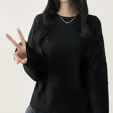 アイドルリネンサマーバックルラウンドニット