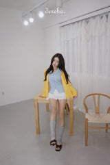yellow wool lovely long-sleeved cardigan