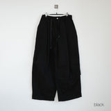 webbing belted cotton wide pants