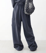 Unisex ディクションエンブロイダードバルーンシープスキンスウェットパンツ