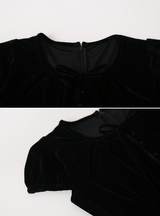 [SHOPPERMADE] Velvet Puff Mini Dress