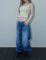 true hoop pink denim