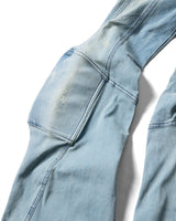 PADDED FLARED ライトブルーデニムパンツ