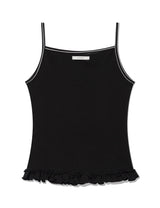 ST FRILL CONTRAST SLEEVELESS(BLACK)