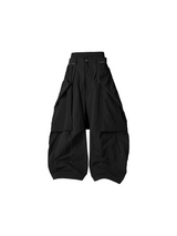 RELABEL Spatial Relations (Double Peaks) Double-Waistband Nylon Pleated Trousers Loose Curved-Leg Silhouette Casual Trousers