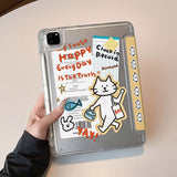 ショッピング キャット イラストレーション iPad ケース