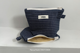 ネイビーチェックポーチ (POP-UP POUCH)