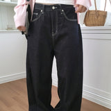 Modi Back Pocket Balloon Fit Raw Indigo Denim Jeans 1 Color