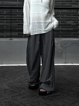 [unisex] pintuck rivet nylon pants (2color)
