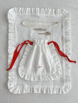 Initial Label Frill Pocket Red String Small Size