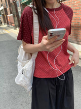 26SS★ [BAONHAUS] ヒルンドットカラーラグラン半袖Tシャツ