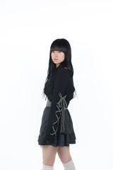 laceup ribbon knitset(black)
