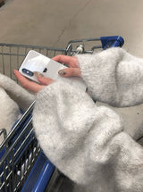 ペト ルーズフィット ペンダント リップネック ワンショルダー ニット