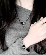 Black Mood Square Chain Necklace