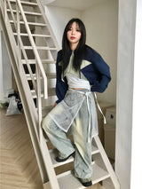 Marco crop knit zip up
