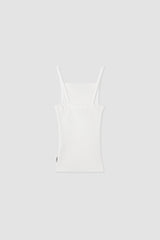 Square Neck Knit Top / White