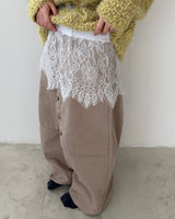 Slant Button Denim Pants