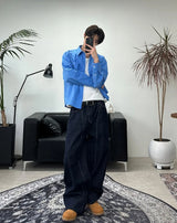 Elt raw wide denim pants
