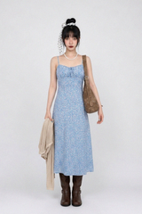 BLISSFUL FLORAL TIE-STRAP DRESS