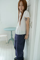 pin shirring puff half blouse(2colors)
