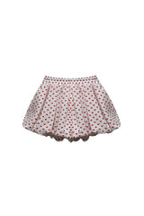 MINI HEART BALLOON SKIRT PANTS / WHITE