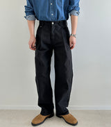one tuck cotton pants
