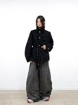 RELABEL (Dream Tailor) Adjustable Length Multi-Style Washed Distressed M65 Jacket
