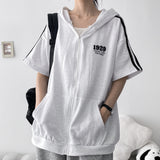 Coming track short-sleeved hooded zip-up (3 colors) H&L