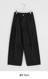 [unisex] Dalkas Pintuck Cotton Banding Wide Pants