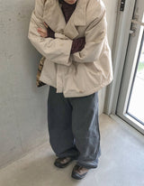 [unisex] シュエンコットン カーブドワイドバンディングパンツ