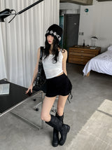 デラリボンレイヤードスカートパンツ