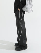 Curve line nylon pants