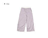Se-eun Color Matching Nylon Wide Pants