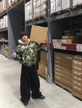 No.1507 camo&fur reversible bomber JK