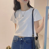 plain napping peach short-sleeved T-shirt