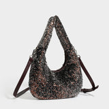 Hand-Beaded Chain Handle Evening Bag