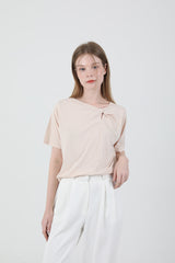 モダンスリットシャーリングTシャツ Beige