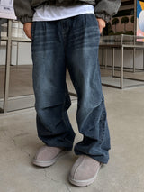Gracie Double Pintuck Balloon Denim Pants