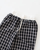 Checked around wide pants