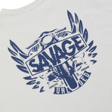 サベージバイクピグメントハーフTシャツ_Ivory