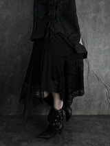 uncut lace skirt (2color)