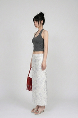 MISTY FLORAL SATIN SKIRT