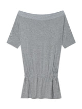 ドレープバンド オフショルダートップ(GREY)